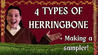 Viking Age HERRINGBONE Stitch TUTORIAL Making a STITCH SAMPLER for my display