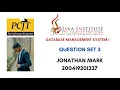Question Set 3 Database Management System 1 Java Institute for Advanced Technology JIAT