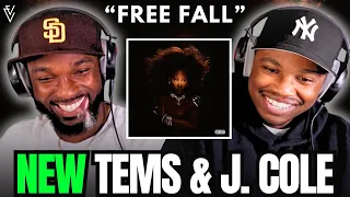 tems x j cole free fall first reaction