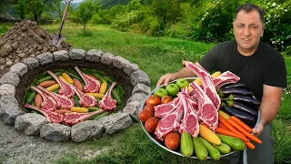 Ancient Earth Oven! Cooking Chilean Curanto Meat Feast