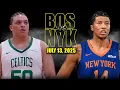 Download Lagu Boston Celtics vs New York Knicks Full Game Highlights - July 13, 2025 | NBA Summer League