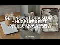 GETTING OUT OF A SLUMP HUGE LIFE RESET Packing for a Weekend Trip Cleaning Self Care More
