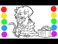 Drawing and Coloring Dora the explorer Christmas Step By Step For Kids