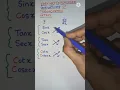Easy Way to Remember Derivatives of Trigonometry Ratios How to Remember Derivatives Easily