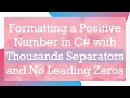 Formatting a Positive Number in C with Thousands Separators and No Leading Zeros