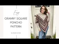 Granny Square Poncho Crochet Pattern and Tutorial