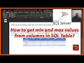 How to get Min and Max Values from columns in SQL Table Software Coding Tutorials