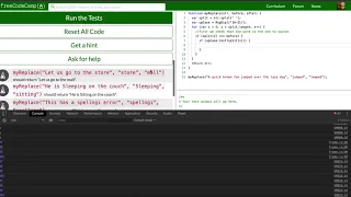 Lets Play Free Code Camp Intermediate Algorithm Scripting Search and Replace