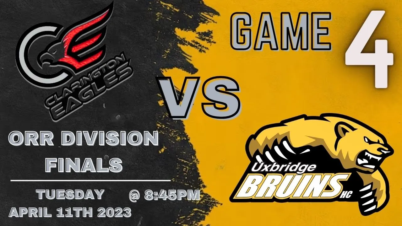 2023-04-11 GM4 Clarington 3 Uxbridge Bruins 2 OT Highlights