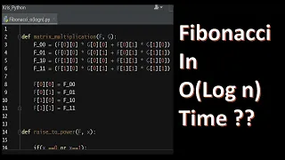 Find Nth Fibonacci Number Using Python in O log n Time