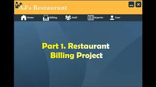Java Project Tutorials Part 1 Restaurant Billing System Project in java