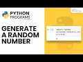 Python Program to Generate a Random Number Hindi
