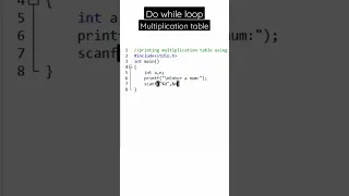 print multiplication table do while loop