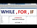 WHILE Loop IF FOR Loops OR AND logic MATLAB Lecture 5 MATLAB Tutorials 10 Minutes