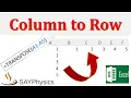 Convert a column to row in Excel