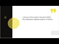 AES Advanced Encryption Standard key expansion code implementation in Python