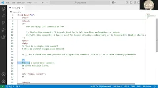 PHP and MySQL 23 Comments in PHP