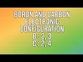 Quick method to understand Boron and Carbon electronic configuration