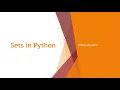 Sets in Python Python Programming Lesson 8 Undergrad Academy