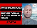 3 Stata Online Class Complete Tutorial on Sample t-test ANOVA Chi Square Feb 2025