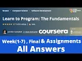 Coursera Learn to Program The Fundamentals Week 1 - 7 Final Assignments Solutions