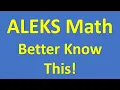 ALEKS Math Placement Test - Better Know This