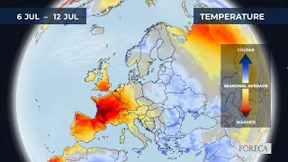 Monthly temperature forecast for Europe 2026