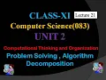 Class 11 Computer Science Algorithm Flowchart Problem Solving Unit 2 083