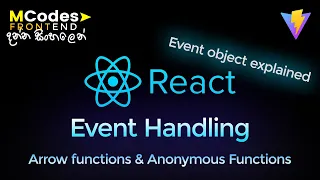 React JS Event Handling Arrow Functions Anonymous Functions In Sinhala
