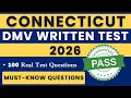 Connecticut DMV Written Test 100 Questions for your DMV 2026 Written Test CT DMV Permit Test 2026