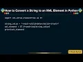 How to Convert a String to an XML Element in Python