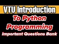 VTU Introduction To Python Programming Most Important Questions 2024 BPLCK105B BPLCK205B