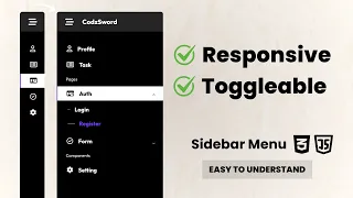 Sidebar Menu Using HTML CSS JavaScript Responsive Sidebar Navigation Menu