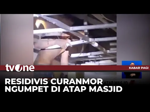 Detik-Detik Warga Sergap Pelaku Curanmor yang Lari ke Atap Masjid