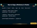 How to Copy a Dictionary in Python