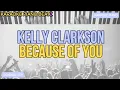 Download Lagu Because of You | Kelly Clarkson | Acoustic Piano Karaoke (Key: F minor)