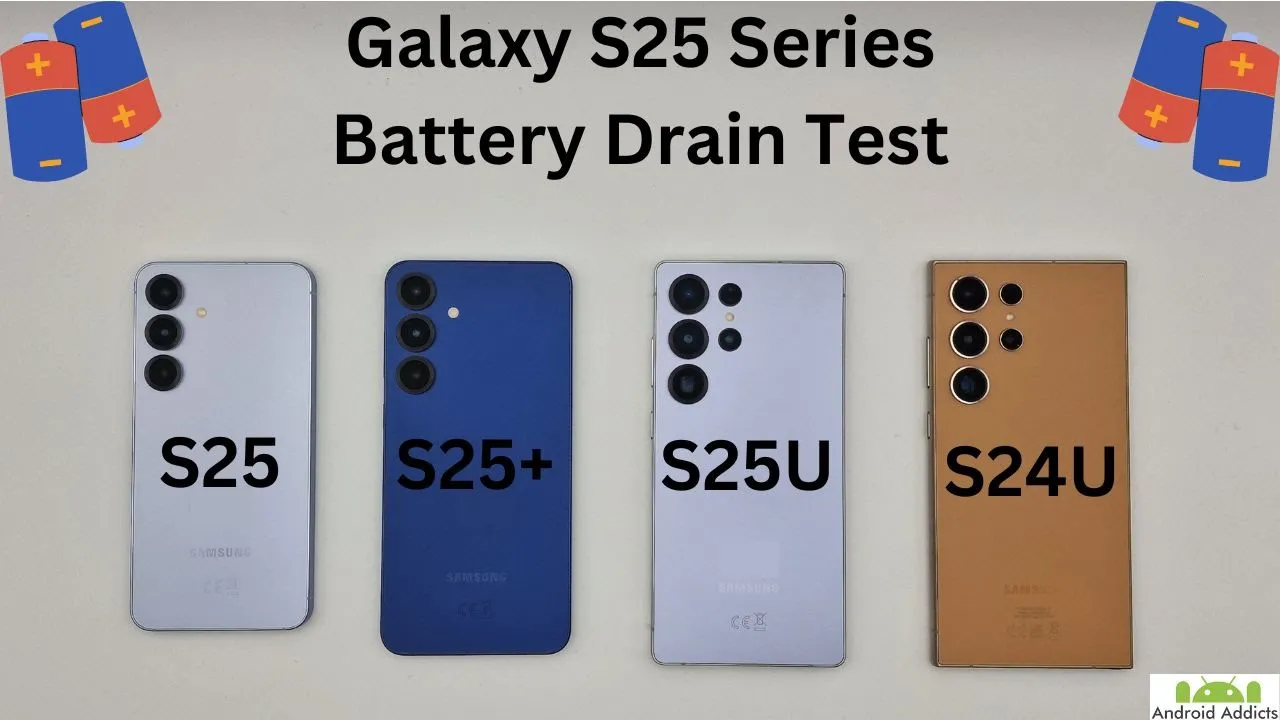 Outline Video S25 vs S25 Plus vs S25 Ultra vs S24 Ultra Battery Drain Test