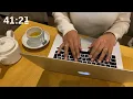 Study with me l 45 min Pomodoro real typing sound café ambiance and lofi music motivational texts💌