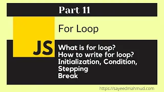 JavaScript Bangla Tutorial Part-11 Latest 2021 JavaScript for beginners for loop