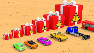 Cars Opening Giant Dangerous Presents  - BeamNG drive
