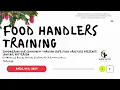 Food Handlers Training Presented by Vickie Patterson
