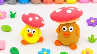 Cute mini clay mushroom - How to make DIY Clay