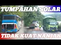 gara gara macet tranex tidak kuat nanjak!? polisi paksa mundur kendaraan yang nakal tumpahan solar