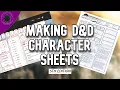 How to make a D D character sheet 5th Edition
