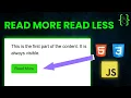 Read More Button In HTML And CSS Show More Button HTML