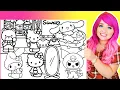 Coloring Sanrio Characters Coloring Pages Hello Kitty Kuromi My Melody Cinnamoroll Tippy