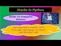 Stacks in Python - Introduction LIFO Principle and Operations on Stack