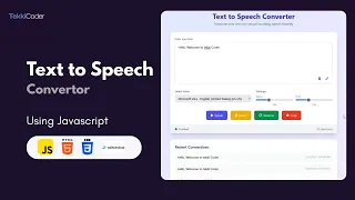 Build a Text-to-Speech Converter App with JavaScript Full Tutorial
