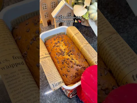 Easy Chocolate Chip Banana Bread Recipe 🍌🍫 #baking #fyp #short #foryou #easyrecipe