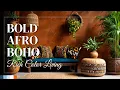 Afro Boho Small Apartment Ideas That Radiate Refined Charm Lush Textures and Daring Colors